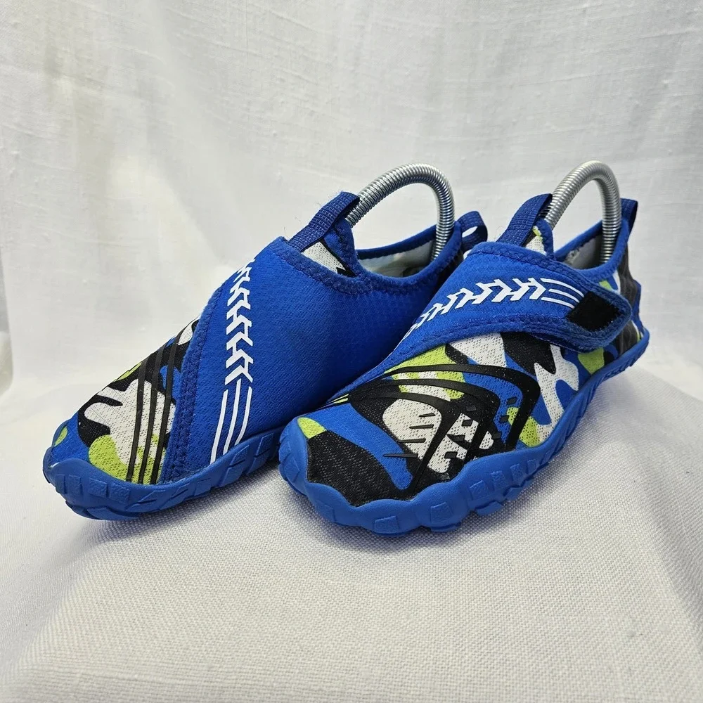 UBFEN Water Shoes Kids Sz 3 35 Blue Camo Aqua Socks Beach Pool Swim Barefoot